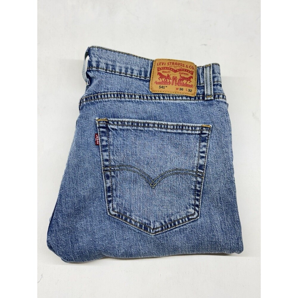 Levi's 541 Regular Straight Fit Blue Denim Mens Jeans Measures 36x30